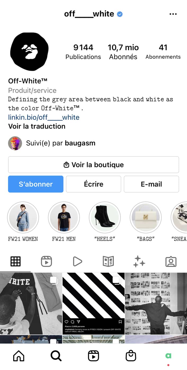Compte Instagram Off-White